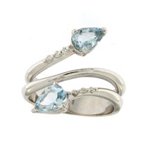 Anello Soranzo Gioielli Donna Pietre Preziose in Oro bianco Acquamarina 1.3 Ct 10207345-13 - 10207345-13